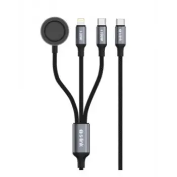 S-link Armor CLW-01 100W 1.2m Type-C to Type-C Lightning  Siyah Hızlı Şarj Kablosu