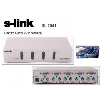 S-link SL-2041 4pc-1mn vga+ps-2 Otomatik Kvm Switch (KDO)