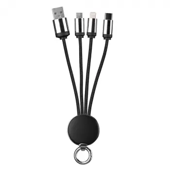 S-link SL-CP110 20cm 2A MicroUSB+Lightning+TypeC 3 in 1 LED Logolu Şarj Kablosu (KDO)