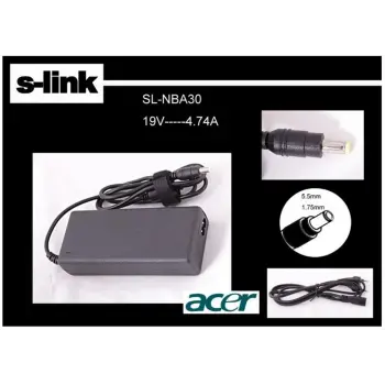 S-link SL-NBA30 19v 4.74a 5.5-1.75 Notebook  Adaptörü (KDO)