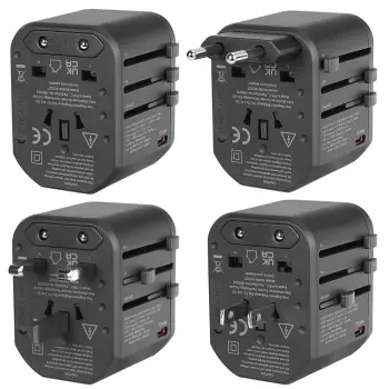 S-link SL-WL20PD 2-USB 2.4A + PD 20W Yedek Akım Sigortalı 100-240V Universal Çevirici Priz Adaptör (KDO)