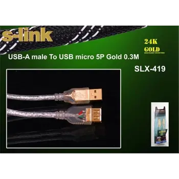 S-link SLX-419 0.30mt Micro 5p Kamera Kablosu (KDO)