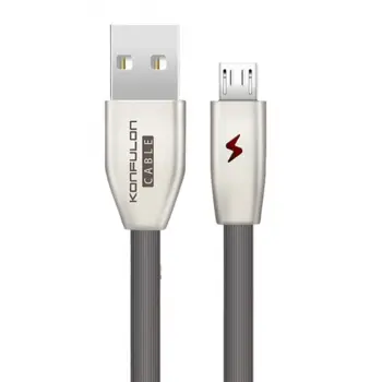 S53 Led Işıklı Micro Usb Kablo 1m 3a - Siyah
