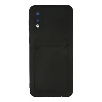 Samsung Galaxy A02 Kılıf Kelvin Kartvizitli Silikon - Siyah