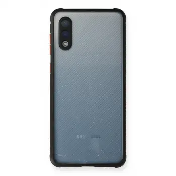 Samsung Galaxy A02 Kılıf Miami Şeffaf Silikon - Siyah