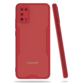 Samsung Galaxy A02s Kılıf Platin Silikon - Kırmızı