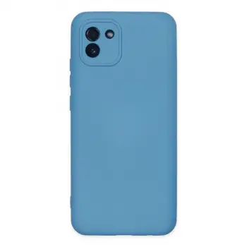 Samsung Galaxy A03 Kılıf Nano İçi Kadife Silikon - Mavi