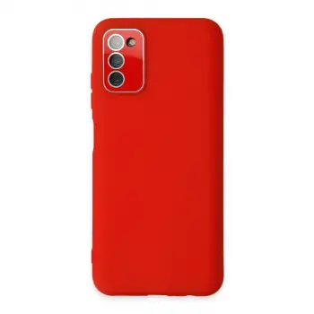 Samsung Galaxy A03s Kılıf Lansman Glass Kapak - Kırmızı
