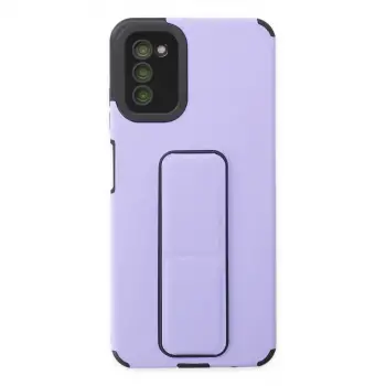 Samsung Galaxy A03s Kılıf Mega Standlı Silikon - Lila