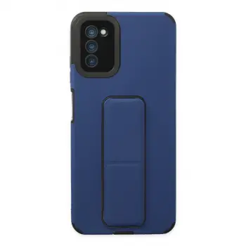 Samsung Galaxy A03s Kılıf Mega Standlı Silikon - Mavi