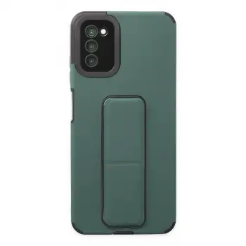 Samsung Galaxy A03s Kılıf Mega Standlı Silikon - Yeşil