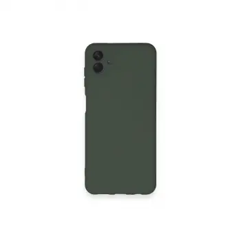 Samsung Galaxy A04 Kılıf Nano İçi Kadife Silikon - Koyu Yeşil