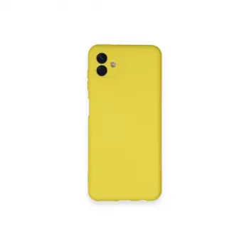 Samsung Galaxy A04 Kılıf Nano İçi Kadife Silikon - Sarı