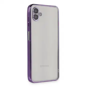 Samsung Galaxy A04 Kılıf Razer Lensli Silikon - Mor