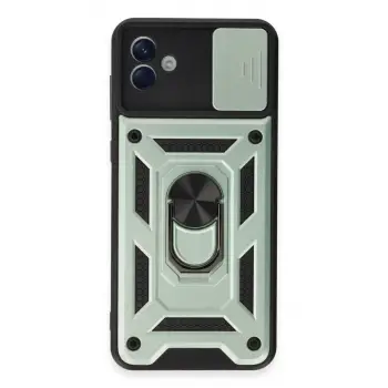Samsung Galaxy A04e Kılıf Pars Lens Yüzüklü Silikon - Yeşil