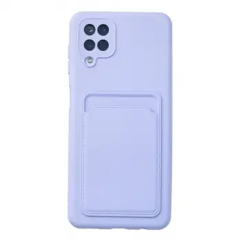 Samsung Galaxy A12 Kılıf Kelvin Kartvizitli Silikon - Lila
