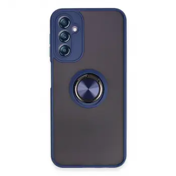 Samsung Galaxy A14 4g Kılıf Montreal Yüzüklü Silikon Kapak - Lacivert