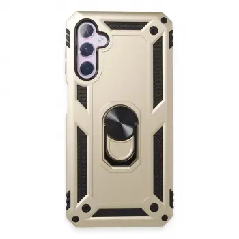 Samsung Galaxy A14 4g Kılıf Sofya Yüzüklü Silikon Kapak - Gold