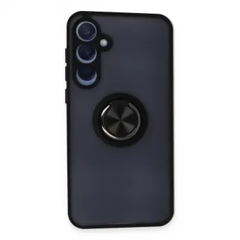 Samsung Galaxy A15 4g Kılıf Montreal Yüzüklü Silikon Kapak - Siyah