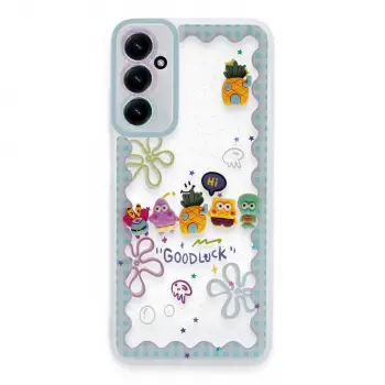 Samsung Galaxy A15 4g Kılıf Sweet Desenli Silikon Kapak - Açık Mavi