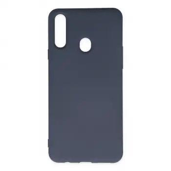 Samsung Galaxy A20s Kılıf Nano İçi Kadife Silikon - Gri