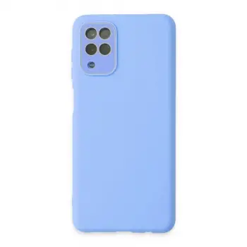 Samsung Galaxy A22 Kılıf Lansman Glass Kapak - Mavi