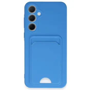 Samsung Galaxy A35 5g Kılıf Kelvin Kartvizitli Silikon - Mavi