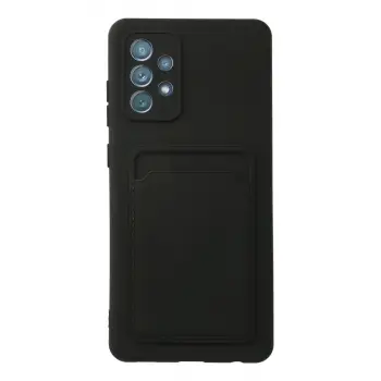 Samsung Galaxy A72 Kılıf Kelvin Kartvizitli Silikon - Siyah