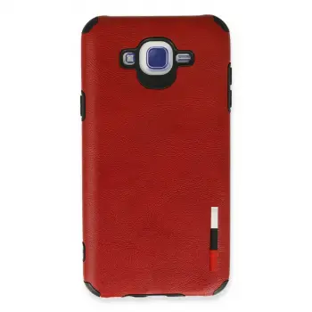 Samsung Galaxy J7 Kılıf Loop Deri Silikon - Kırmızı