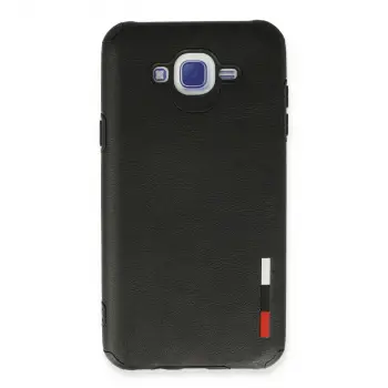 Samsung Galaxy J7 Kılıf Loop Deri Silikon - Siyah