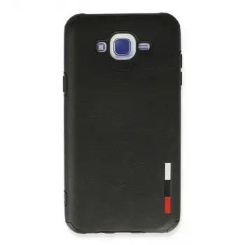 Samsung Galaxy J7 Kılıf Loop Deri Silikon - Siyah