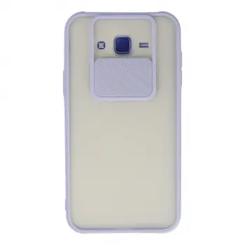 Samsung Galaxy J7 Kılıf Palm Buzlu Kamera Sürgülü Silikon - Lila