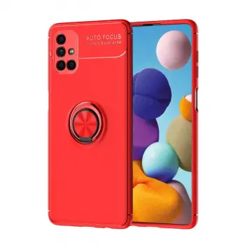 Samsung Galaxy M51 Kılıf Range Yüzüklü Silikon - Kırmızı