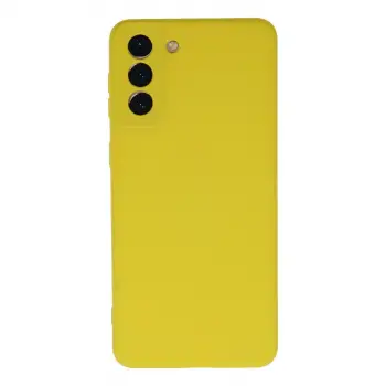 Samsung Galaxy S21 Plus Kılıf Nano İçi Kadife Silikon - Sarı