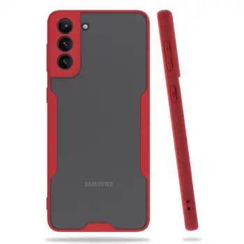 Samsung Galaxy S21 Plus Kılıf Platin Silikon - Kırmızı