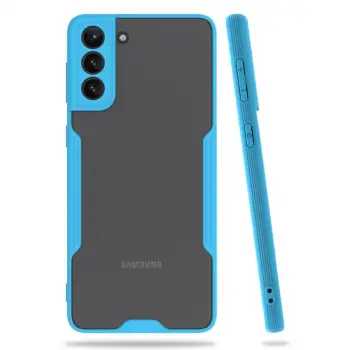 Samsung Galaxy S21 Plus Kılıf Platin Silikon - Mavi