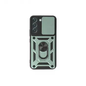 Samsung Galaxy S23 Kılıf Pars Lens Yüzüklü Silikon - Yeşil