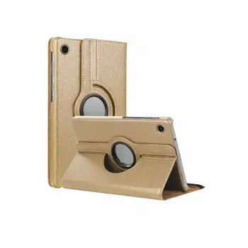 Samsung Galaxy Tab A11 360 Tablet Deri Kılıf - Gold