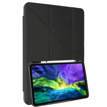 Samsung Galaxy X910 Tab S9 Ultra 14.6 Kılıf Kalemlikli Mars Tablet Kılıfı - Koyu Gri