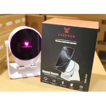 Snapron SNS-9101 Beyaz (İNDUCTİON Özellikli) RGB Bluetooth Speaker (Phone Stand-Ambient Light)
