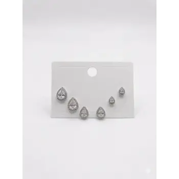 Su Damlası Detaylı Altılı Küpe - Kp00658