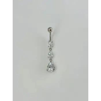 Su Damlası Detaylı Sallantılı Göbek Piercing - Pg0062