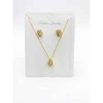   Zirkon Taşlı Zincir : Çelik Ürünler 40+5 Cm - Set0019