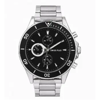 Swiss Plus Man Watch Basic Seri Model-10 ST3516AGS Lüx Black-Silver(Kol Saati) (KDO)