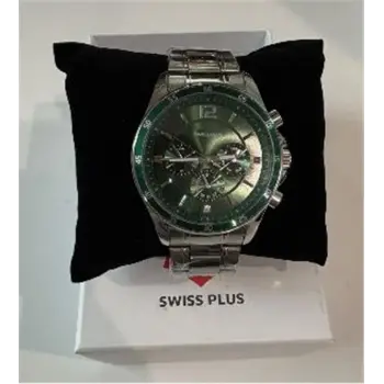 Swiss Plus Man Watch Basic Seri Model-2 ST3516AGS Green-Silver(Kol Saati) (KDO)
