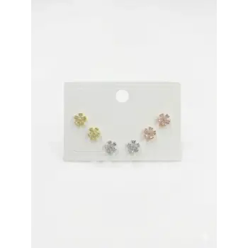 Tatlı Minik Çiçekler Altılı Küpe - Kp00652