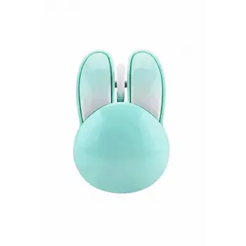 Tavşan Figürlü Kablosuz Mouse Pil Dahil Etiket Hediyeli Mavi