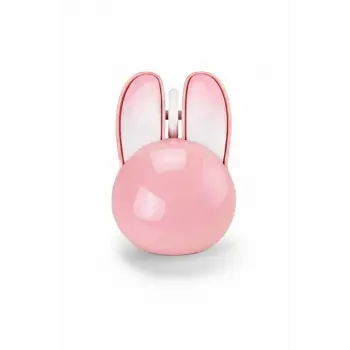 Tavşan Figürlü Kablosuz Mouse Pil Dahil Etiket Hediyeli Pembe