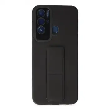 Tecno Pova Neo Kılıf Mega Standlı Silikon - Siyah