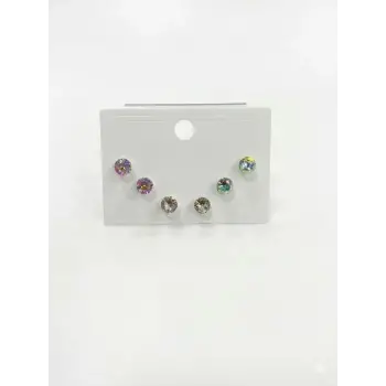 Tektaş Çok Renkli Altılı Küpe - Kp00593